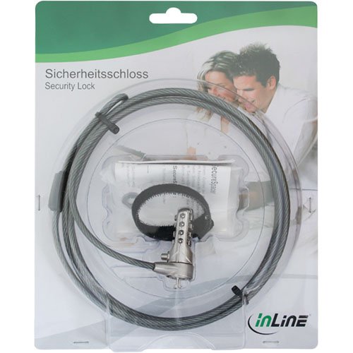 InLine 55702 Notebook Sicherheitsschloss mit Zahlenkombination (4,4 mm x 2 m) - 4