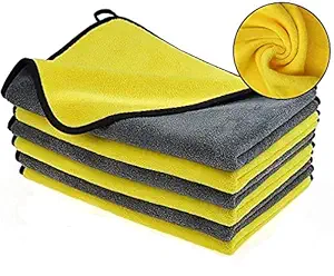 NEXTON Multiple use Dual Sided Color Microfiber Cloth for Home Kitchen & Car Cleaning Polishing & Detailing, Multicolour, 40x40 cms - Pack of 3