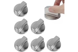 WIRZUL 6 PCS Manopole Piano Cottura 6mm Pomelli Cucina Manopole Forni Gas Stufe Controllo Manopole Pomelli in Metallo Manopola di Controllo del Riscaldamento Controllo Preciso Della Temperatura per Fornos