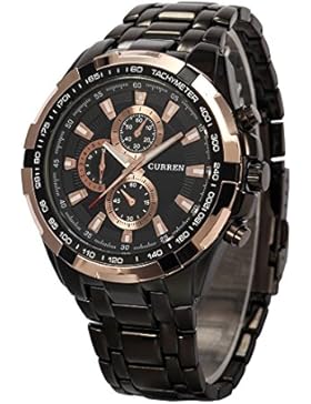 Herren Armbanduhr - CURREN goldene Ring Herren Uhr Analog Quarzuhr Edelstahl schwarz Armbanduhr schwarz + Gold