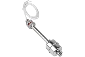 EXLECO Edelstahl Schwimmerschalter 100mm Vertikaler Wasserstandssensor M10 Wasserstandsregler 0~230V Füllstandsregler Füllstandsensor Flüssigkeit Flüssigkeitsstandssensor für Wasserpumpe Pool Teich