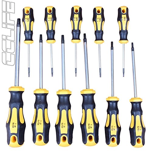 11 tlg T-Profil Torx Schlüssel Satz Schraubendreher Schraubenzieher mit Loch T6 – T40 - 2