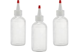 FVIZAL Applicator Bottle, 3 Packs Applicator Bottle with Tip, Bottle Graduated Applicator Bottles, Salon Hair Color for Paint Art Liquids BBQ Chilli Sauce Olive Oil Paint Art Liquids Craft Lotion(120ml)