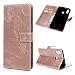 Produktbild 2× Flip Handy Schutzhülle für Huawei P Smart +, Stoßfest Weich PU Leder Damen Herren Karten Magnet Stand Halter Farbdruck Brieftasche Klappetui (Roségold+Hellviolett)
