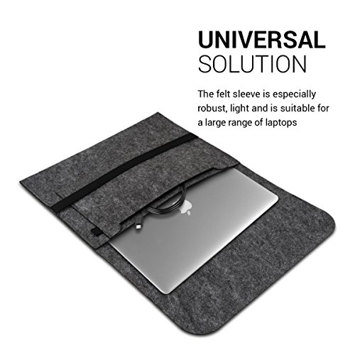 kwmobile Laptoptasche Filz Sleeve f  r 17  17 3 Laptop Notebook Ultrabook - Notebook Tasche Schutzh  lle Laptop Case H  lle in Dunkelgrau mit Innentas