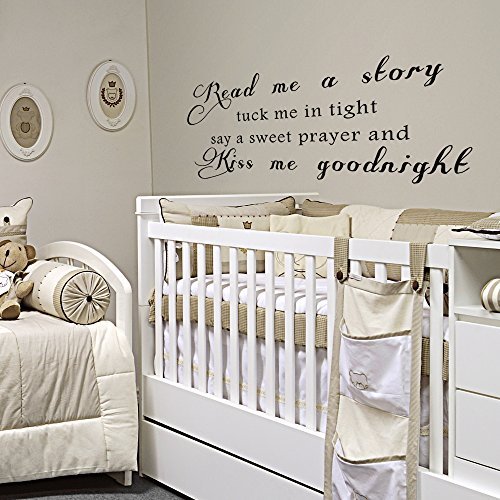 Read Me a Story Vinyl Wall Decal for Girl Boy Baby Nursery Wall Quote Poem Saying Wall Art (34x16" White)