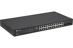 ‎TP-LINK TP-LINK - NETWORKING TL-SG2428P 24-Port Gigabit Managed PoE Switch mit 4 SFP-Slots (250 Watt, Zentrales Cloud-Management, In Omada-SDN integriert, IPv6, Sicheres Netzwerk) Schwarz,Geschäfts-Netzwerk