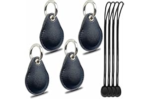 THINGSBAG AirTag Étui Porte-Clés, Lot de 4 Air Tag Porte Clé Housse en Cuir Compatible avec Apple Item Finder, Caché Coque de Protection iTag GPS Locator Manchon de Porte-clés Organisateur Mousqueton Accessoire