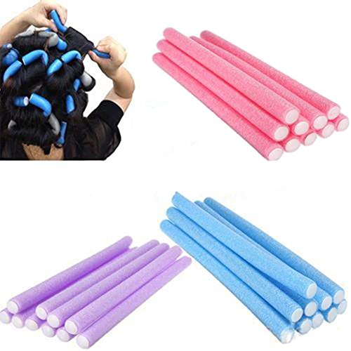 10pcs Curler Makers Soft Foam Bendy Twist Curls Tool DIY Styling Hair Rollers (Random Colour)