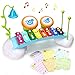 Produktbild Baby-Spielzeug Xylophon für Kinder Regenbogen Xylophone Brücke mit 8 hellen bunten Taste, Klingel Glocke und Trommel,das beste Musikinstrument Spielzeug für Jungen und Mädchen