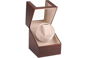 LINGFANSTORE Automatische Uhrenbeweger Box Single Uhrenbeweger PU Leder Uhrengehäuse mit leisem Motor Batteriebetrieb Oder Netzteil für Automatikuhren…
