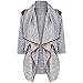 Produktbild Kavitoz Damen Lightweight Asymmetrisch Offene Mantel Strickjacke Cardigan Strickmantel mit Tasche (XXL, Grau)