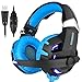 Produktbild onikuma Gaming Headset für PC und PS4 & Mac Virtual 7.1 USB Surround Stereo Wired Over-Ear-Kopfhörer mit Mikrofon, geräuschisolierend, separater Lautstärke Controller, Cool LED (K2 Blau)