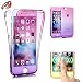 Produktbild Handyhülle für iphone 5S/5 Silikon,iphone SE Hülle 360 Grad Schutz Vorne Hinten Touch Case,SKYXD Rundumschutz Rosa/Lila Farbverlauf Full Body Cover Gradient Dünne Weich Rückseite Handy Tasche Premium Backcover für Apple iphone 5/5S/SE