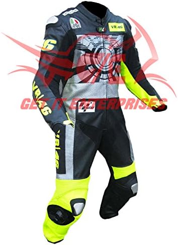 VALENTINO ROSSI MOTORBIKE MOTORCYCLE RACING LEATHER SUIT REPLICA (L)