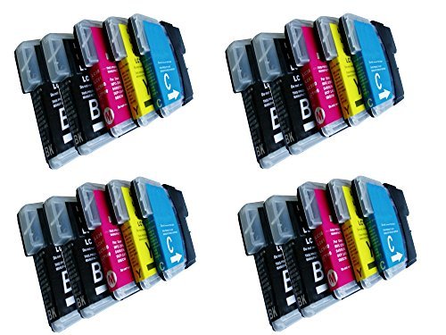 20 xl komp. Druckerpatronen für Brother LC985BK LC985C LC985M LC985Y 8 x schwarz 4xblau 4xrot 4xgelb