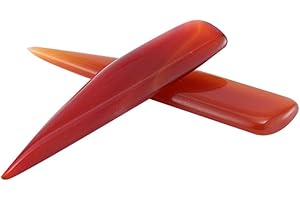 VILLCASE 2 Pcs Agate Brunissoir Couteau Bijoux Polisseur Couteau Art Artisanat Maintence Couteau Outil De Polissage Pour Or Argent Bijoux Ornement Anneaux 7 Cm (Brun)