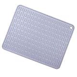 Material: silicona TOOGOO Mantel Individual de Silicona Grande Estera de Secado de Platos de Cocina Estera de Desagüe Fregadero Almohadilla Antideslizante Soporte de Olla Duradero Taza Posavasos Gris Oscuro