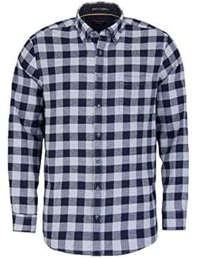 CASAMODA Comfort Fit Hemd Langarm Button Down Kragen Karo schwarz