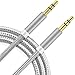 Produktbild 2Ticks Aux-Kabel Silber [1 M] Audio-Klinkenstecker Starke Geflochtenes Nylon-Gold überzogen Auxiliary-Kopfhörer-Kabel 3,5-mm-Stecker auf Stecker für Archos Diamond Alpha