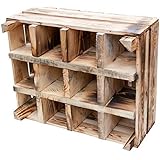 Geflammte stabile Kiste f&uuml;r Flaschenregal +++ Natur