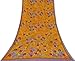 Produktbild Indian Vintage-Blumendruck Baumwolle Seide Saree Orange Gebrauchtwagen Sari Craft Fabric