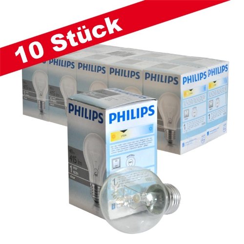 Preisvergleich Produktbild 10x Philips AGL Standard Glühlampe 40W E27 230V Glühbirne klar