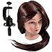 Neverland Professional 22" 30% Real Human Hair Hairdressing Equipment Styling Head Doll Mannequin Training Head Tools Braiding Cutting Student Practice Model with Clamp