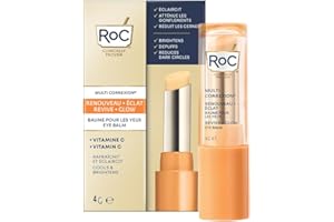 RoC - Multi Correxion Revive + Glow Balsamo Occhi - Formula Alla Vitamina C E Ai Peptidi - Riduzione Delle Cricche Scure E Delle Borse - Applicazione Senza Contatto - Ipoallergenico - 4g