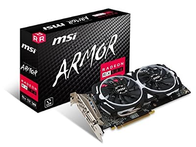 MSI AMD RX 580 Armour 8 g OC 8 Go de mémoire 256 bits GDDR5 DVI/DP/HDMI carte graphique PCI Express 3 – Noir