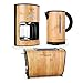 Produktbild Klarstein Bamboo Garden Frühstücksset 3 teiliges Küchenset aus Bambus (Kaffeemaschine mit Timer, LED-Wasserkocher) hellbraun