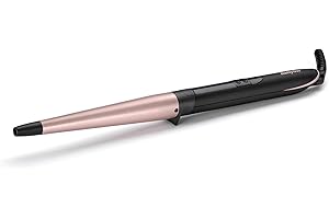 BaByliss Boucleur manuel conique Rose Quartz - Cylindre conique en céramique de 25 à 13mm, Pour des boucles et un wavy naturels, 6 réglages de température de 160°C à 210°C , Noir et rose, C454E