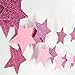 Produktbild SILVER STAR Garland, Silber Weihnachten Galaxy Banner, twinkle twinkle little star Garland Christmas Garland, Christmas Decor, silber Baby Dusche  2er Pack (10,2 cm in Durchmesser, 6,6 Füße) - rose