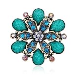 Hosaire Broches Rétro Femme en Alliage et éclat cristal strass en forme fleur gouttelettes creuse corsage et pin élégant Bijoux brooch de décoration pour vêtements Cadeau