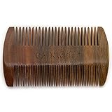 GENTLEMEN'S BEARD COMB - 100% Natural Sandalwood - Traditional Men's Fine Tooth Beard Comb - Easily keeps Beard Knot and Tangle Free without Snagging - Quality Box Packaging makes Perfect Gift Set - GAINWELL