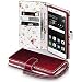 Produktbild Huawei P9 Lite Cover, Terrapin Handy Leder Brieftasche Case Hülle mit Kartenfächer für Huawei P9 Lite Hülle Rot mit Blumen Interior