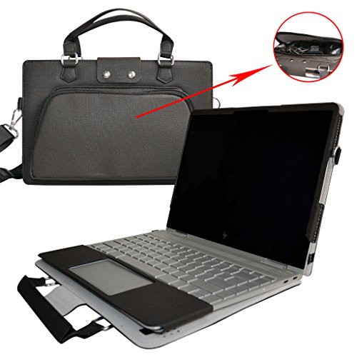 HP Spectre X360 13 Hülle,Labanema 2 in 1 Spezielles Design PU Leder Handtasche Tragetasche Schulter Schutzüberzug+Tragbare Tasche Portable Laptoptasche mit Handgriff Schultergurt Griff für 13.3" HP Spectre X360 13 13-w000 and 13-ac000 Series 13-w000ng 13-w003ng 13-w004ng 13-ac000ng 13-ac001ng 13-ac005ng 13-ac006ng 13-ac012ng 13-ac002ng 13-ac003ng 13-ac004ng 13-AC030NG 13-ac031ng Notebook,Schwarz