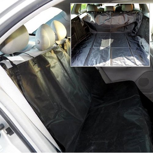 Heavy Duty Waterproof 2-in-1 Car Split Velcro Rear Seat Protector & Boot Liner
