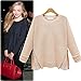 YQ16 2015 The New Women Chiffon Splice Sweaters (M, PINK)