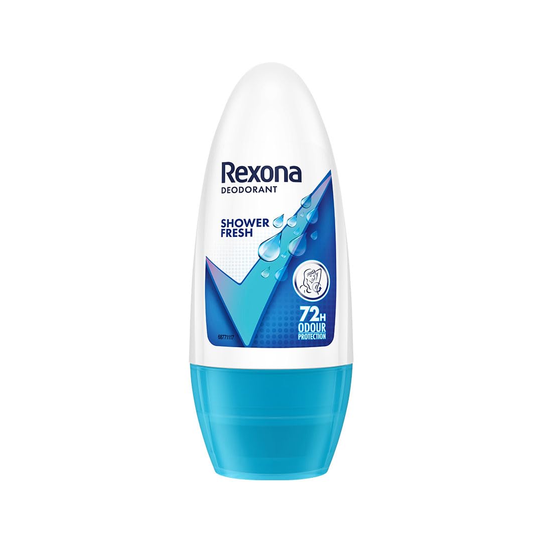 Rexona Shower Fresh Underarm Roll On Deodorant For Women, Antiperspirant, Removes Odour, Keeps Skin Fresh & Clean, Alcohol Fr
