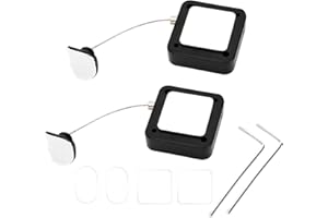 AABDTYYD Schwarzes Einziehbares Kabelschloss, 2m Diebstahlsicherung Seil für Fernbedienungen - Sicherheits-Tether gegen Verlust für TV, Spielecontroller & Tablets (2er Pack)