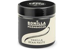 Bonilla Madagascan - Vanilla Bean Paste with Seeds (50g), Bourbon Beans, Non-GMO, Kosher, Gluten-free, Vegetarian, Vegan, Made in the UK, No Artificial or Synthetic Flavours, For Custard & Ice-cream