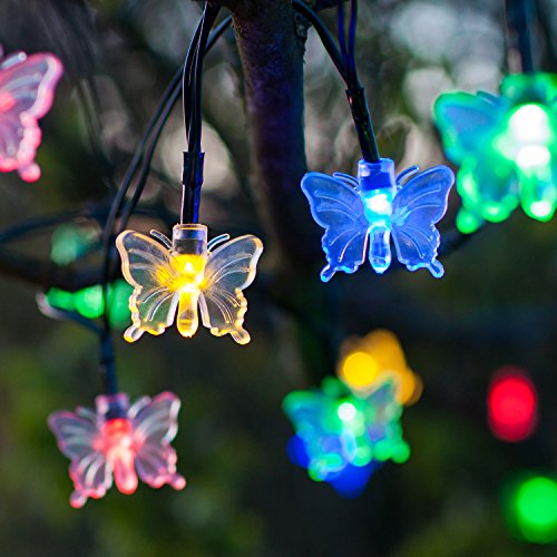 Solar Lichterkette Schmetterling, 30 bunte LEDs - 2