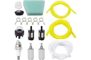 FEIFANCHOICE 17 PCS Fuel Line for Petrol Strimmer with Fuel Hose, Spark Plug, Fuel Filter, Oil Bubble, Hose Buckle, Universal Petrol Hose Kit for Lawnmowers, Chainsaws, Small Engines