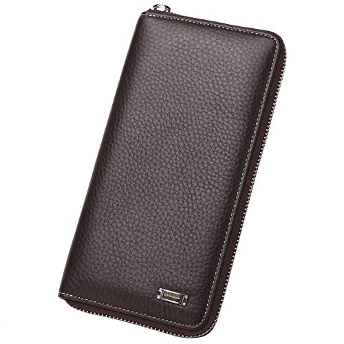 BISON DENIM Herren klassische echtes Leder Aktenkoffer Laptop Schulter Messenger Bag Business Tote  Coffee 2PCS  