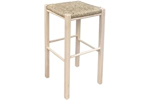 OKAFFAREFATTO ZIMBARDI COSTANZA Sgabello con seduta quadrata (30x30) paglia h 60cm grezzo da verniciare a proprio gusto con gambe dritti