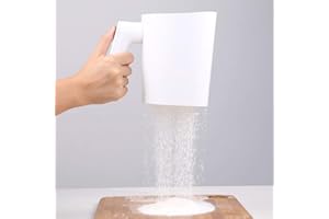 POHOVE Tamis à farine électrique, passoire à farine portable, tamis à mailles fines, compact 4 tasses de farine, outil de cuisine, pâtisserie