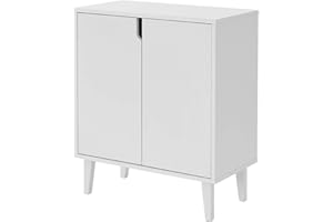 Panana Sideboard Storage Cabinet with Doors Shelf kitchen Wooden Cupboard for Dining Room (White)