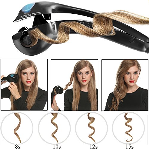 ACEVIVI Dampf Anion Lockenstab Curler Lockendreher mit EU Stecker LCD Schwarz,pro-C - 5
