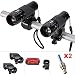 Produktbild E-Goal Fahrrad Mini Lampe Set 500 Lumen Wasserdicht klein leicht Frontlich und Rücklicht (2pcs. Cree Q5 LED Scheinwerfer, 2 Hand Stab Taschenlampe Halter, Heck Rücklicht und 2 Rad Ventile als Geschenke) verstellbar Taschenlampe